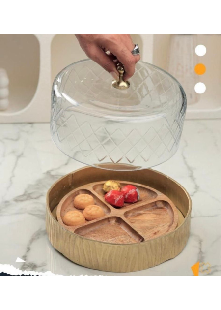 مضيفة دائرية مقطعة مع غطى قزاز